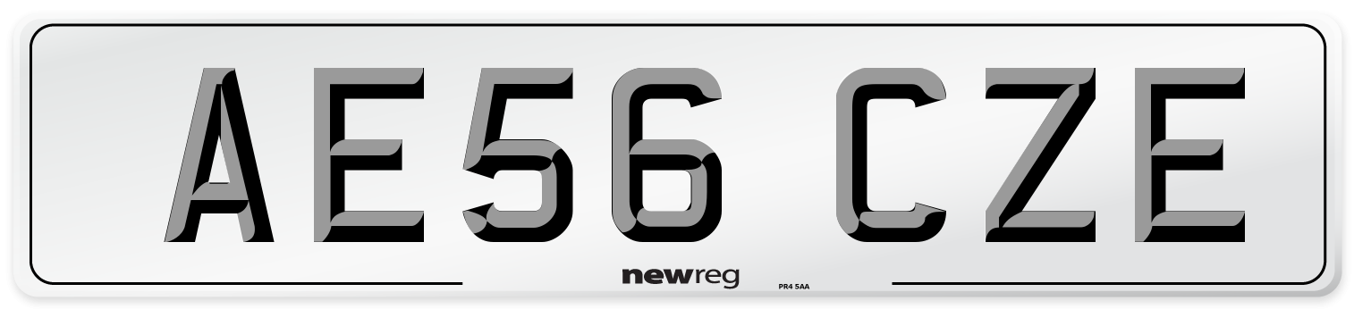 AE56 CZE Number Plate from New Reg